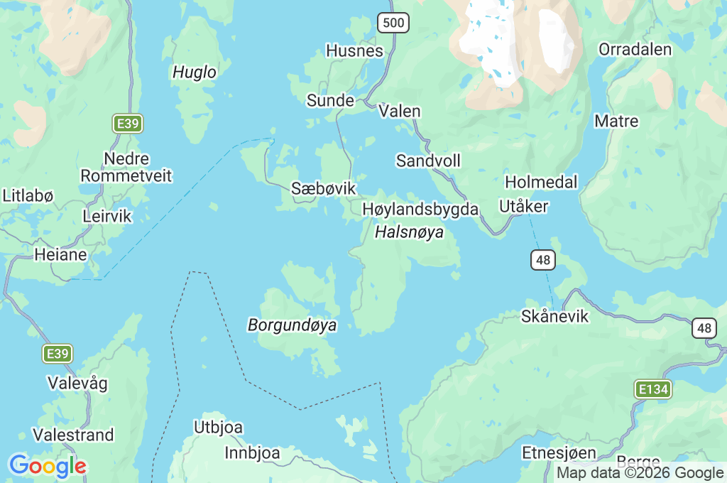 Halsnøy Area Map