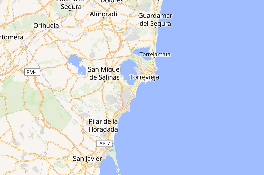 Laguna de Torrevieja Area Map Laguna de Torrevieja Area Map