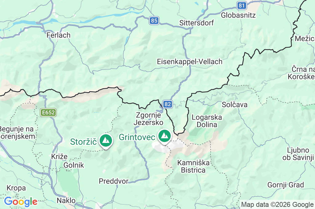 Jezersko Area Map