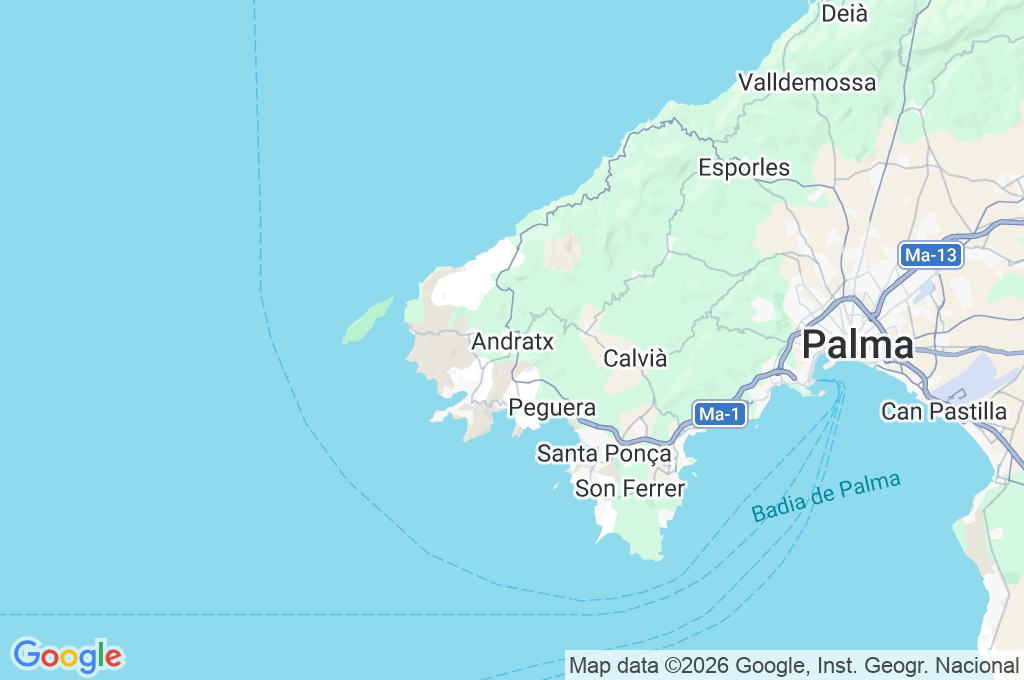 Andratx Area Map
