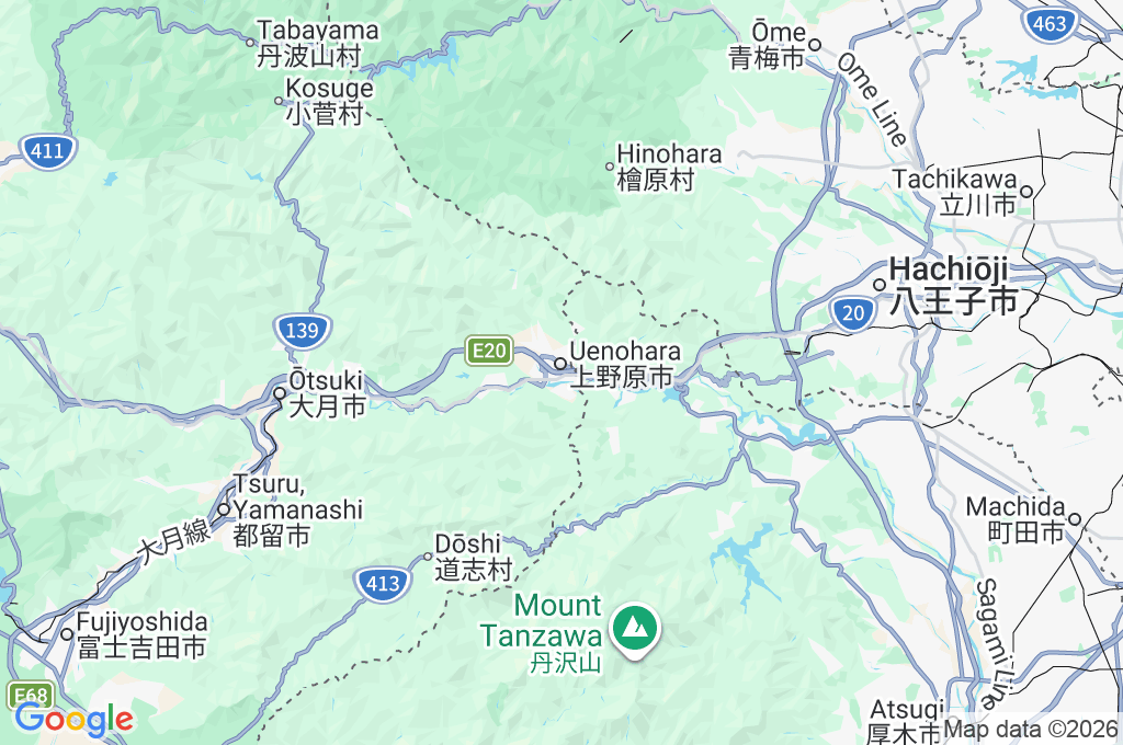 Intercambiador de Uenohara Area Map