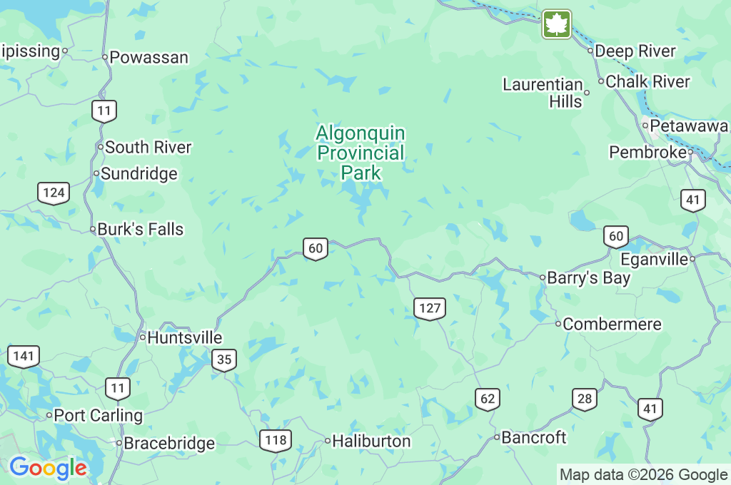 Parque Provincial Algonquin Area Map
