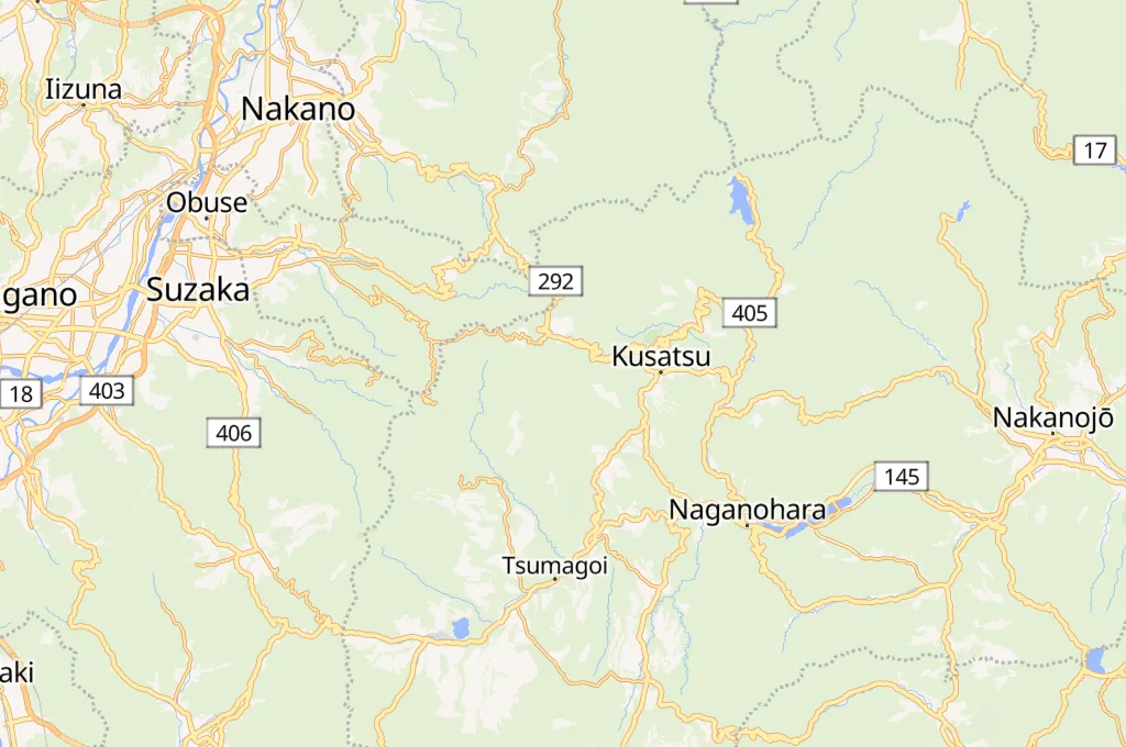 Monte Kusatsu-Shirane Area Map