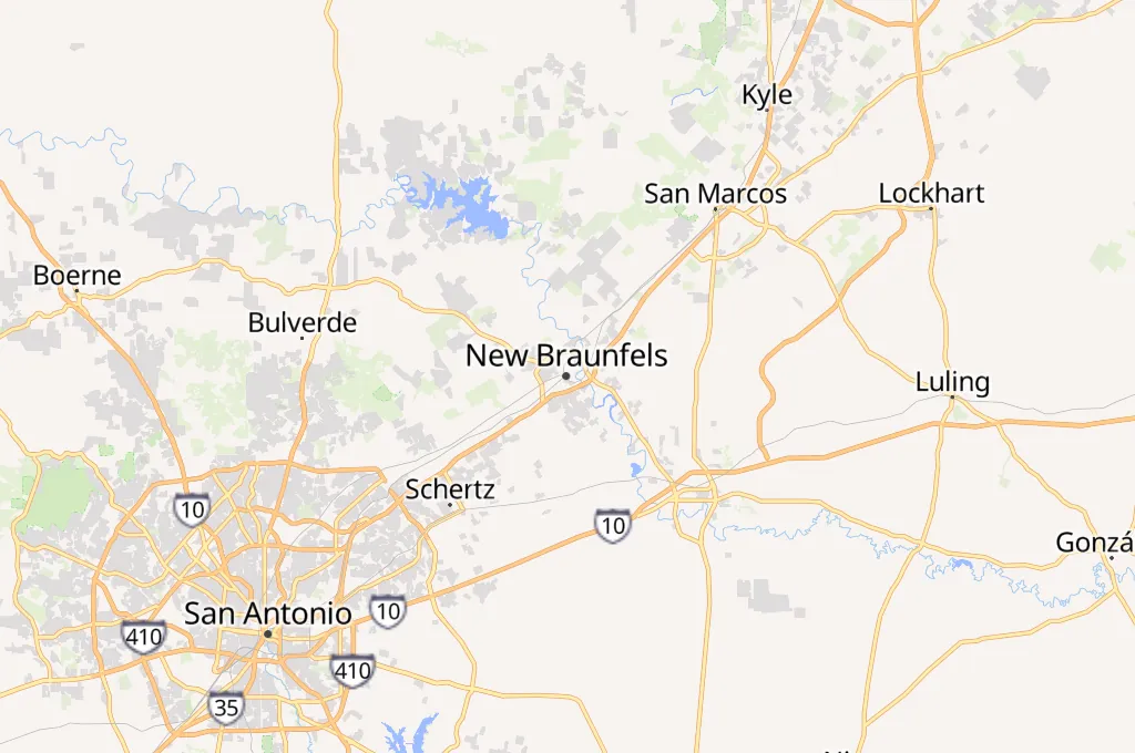 New Braunfels Area Map New Braunfels Area Map