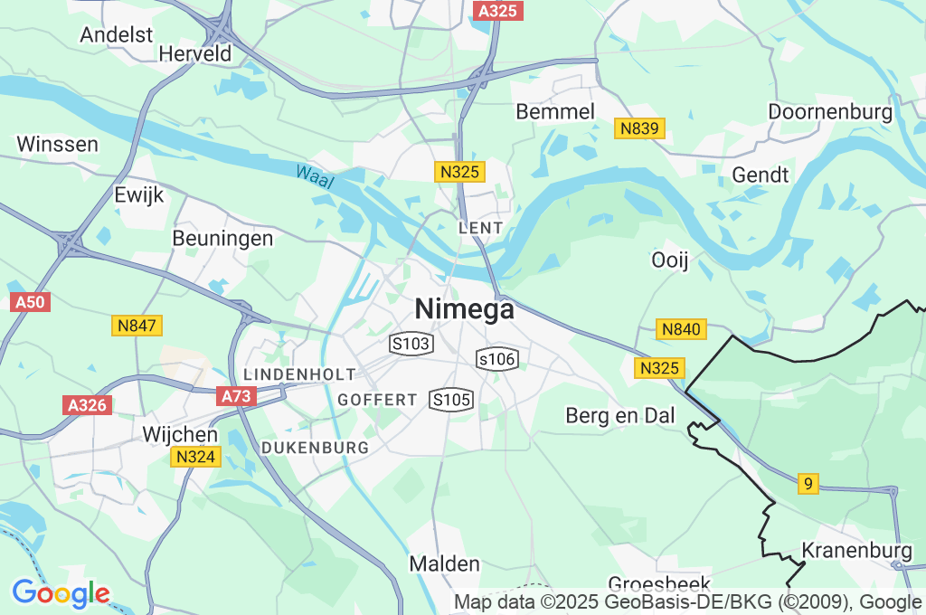 Nimega Area Map Nimega Area Map