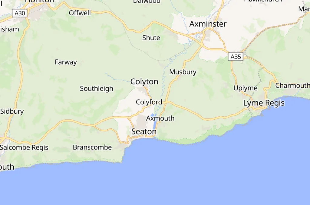 Colyford Area Map Colyford Area Map