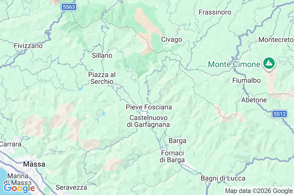 Castiglione di Garfagnana Area Map