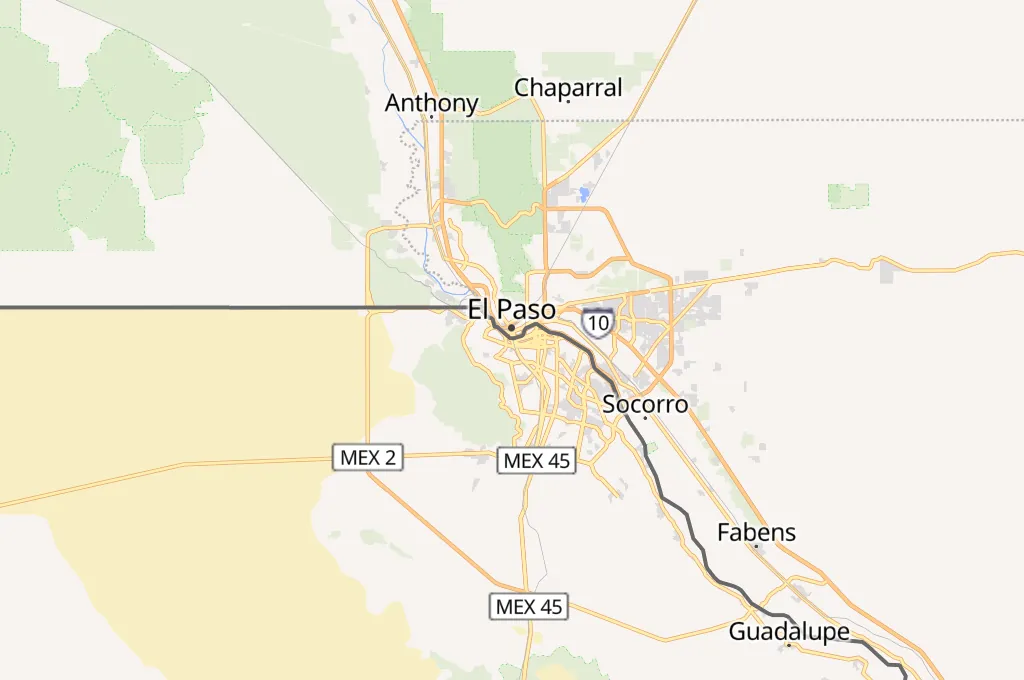 Puente Internacional Paso del Norte Area Map Puente Internacional Paso del Norte Area Map