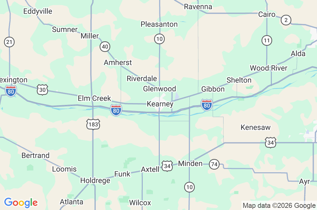 Kearney Area Map