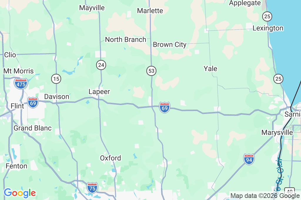 Imlay City Area Map Imlay City Area Map