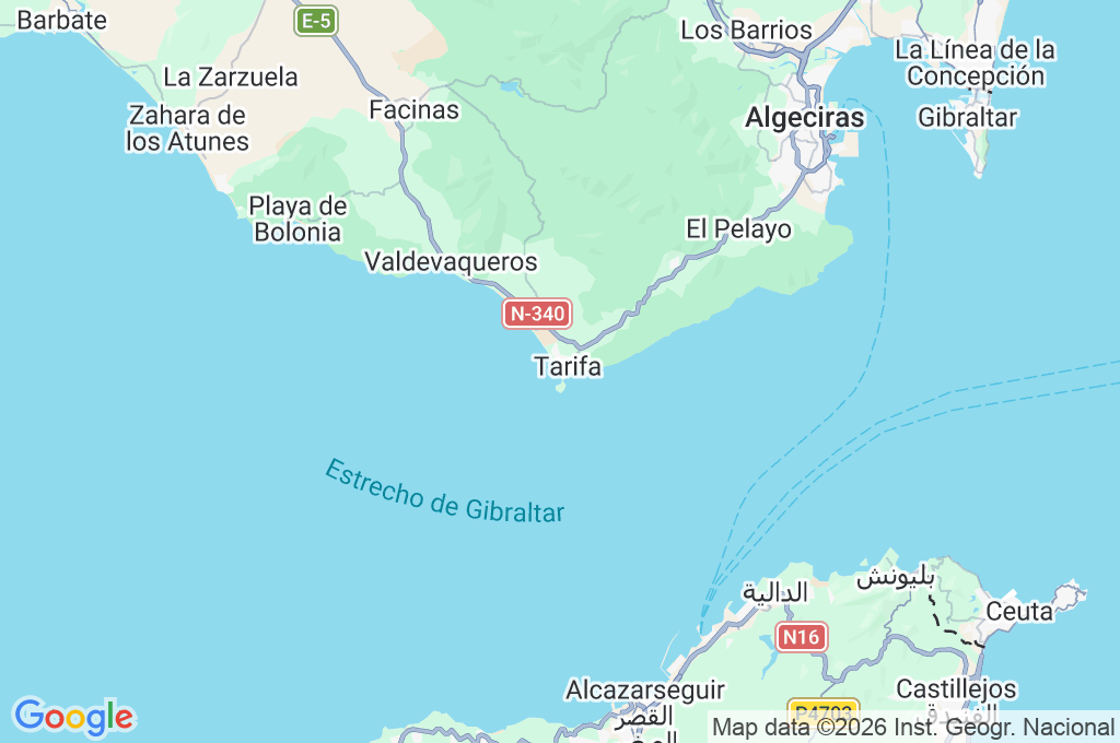 Playa de Los Lances Area Map Playa de Los Lances Area Map