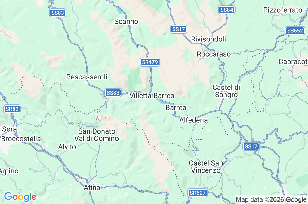 Civitella Alfedena Area Map