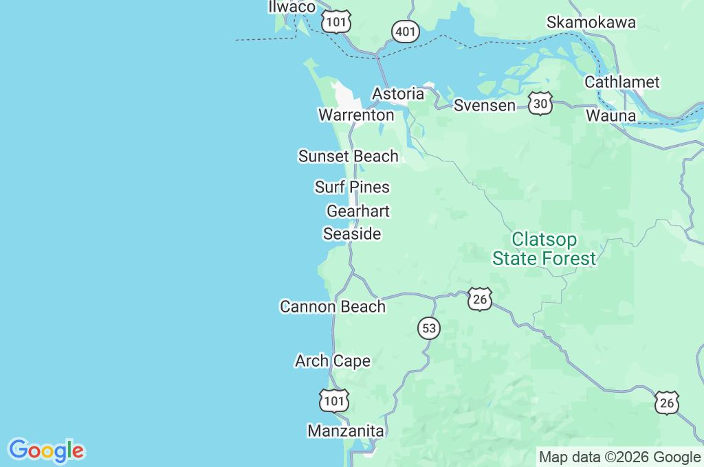 Seaside Area Map