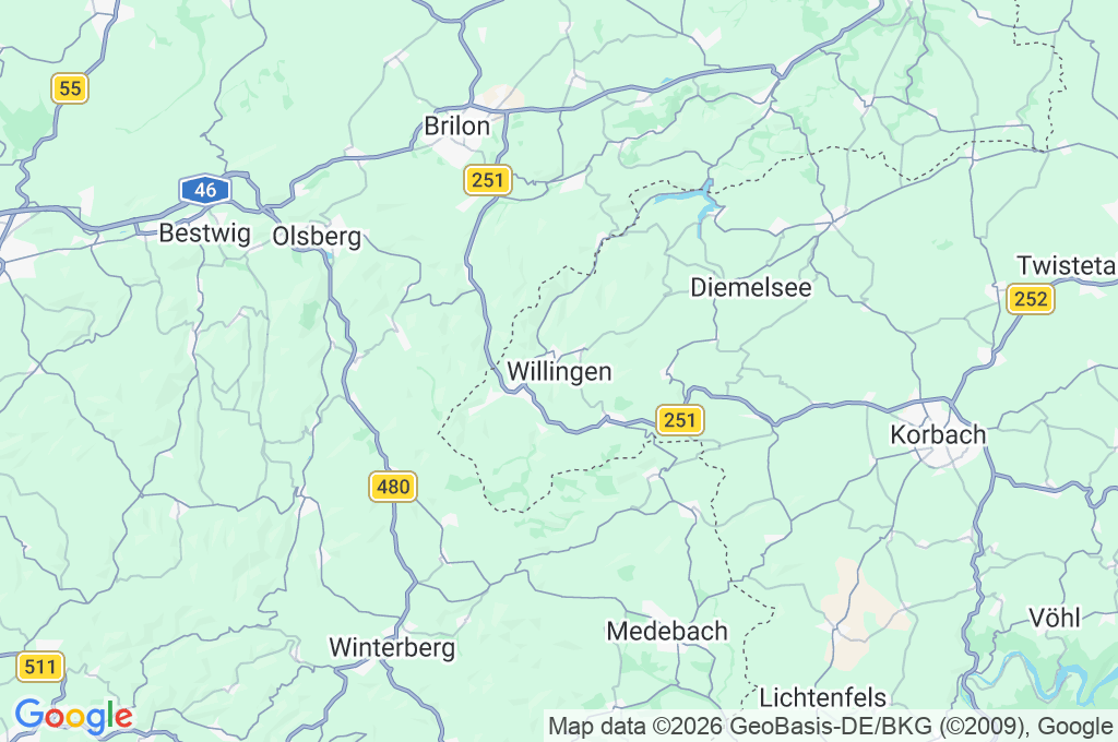 Willingen Area Map Willingen Area Map