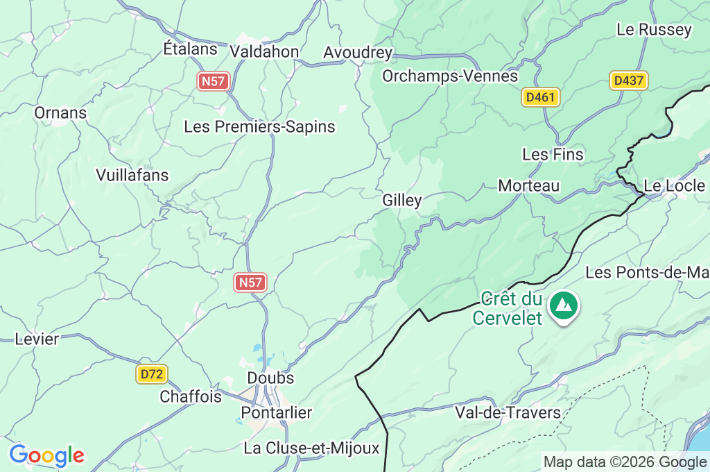 La Chaux Area Map