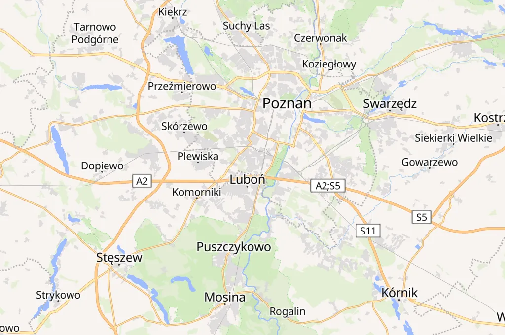 Poznań Area Map