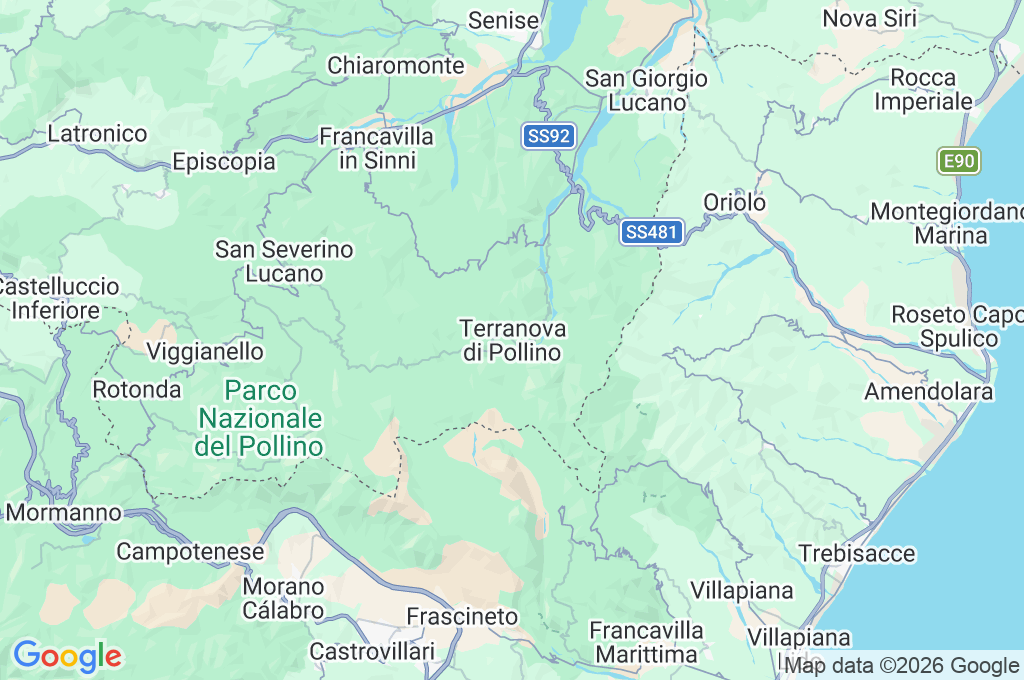 Terranova di Pollino Area Map Terranova di Pollino Area Map