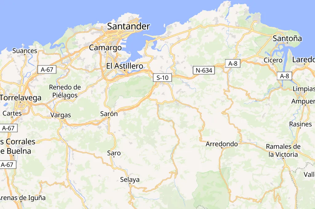 Liérganes Area Map