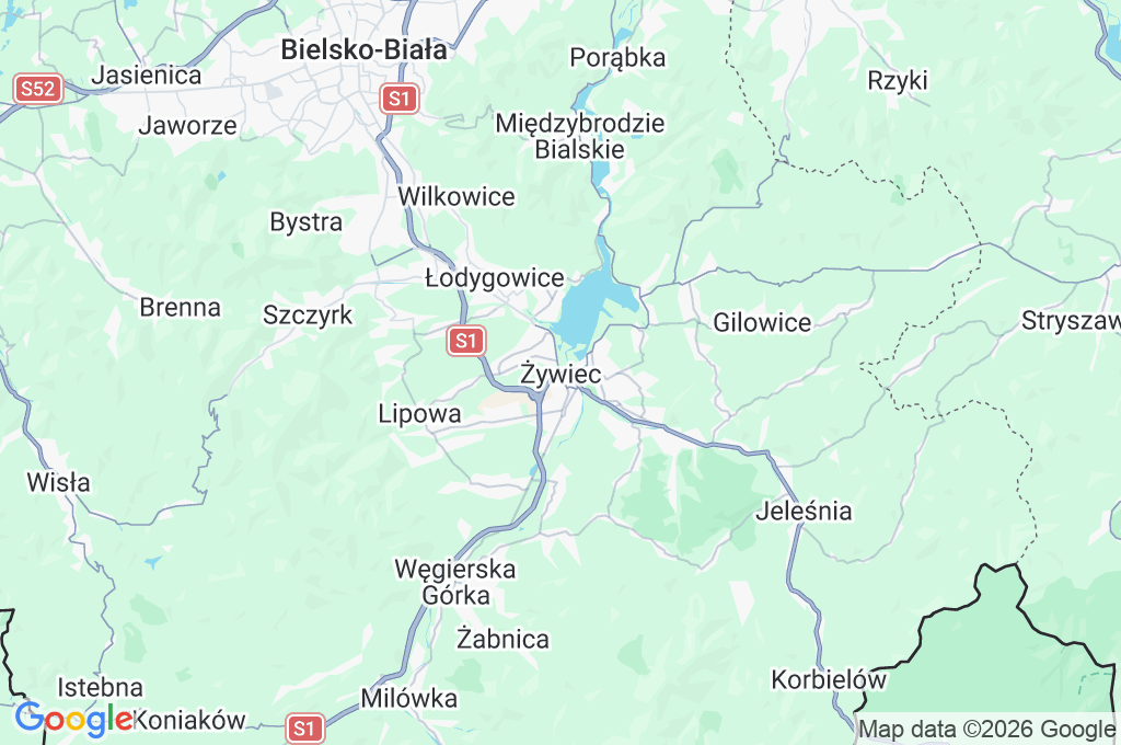 Żywiec Area Map Żywiec Area Map