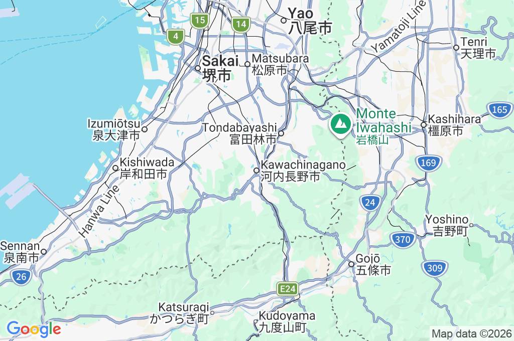 Ayuntamiento de Kawachinagano Area Map Ayuntamiento de Kawachinagano Area Map