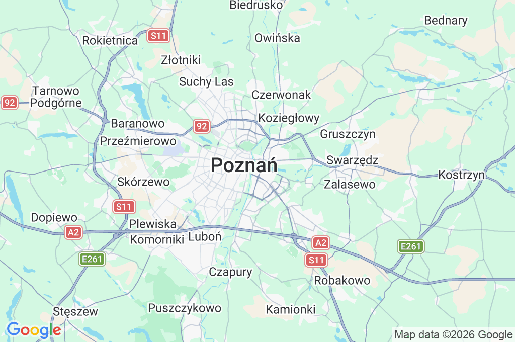 Poznań Area Map Poznań Area Map