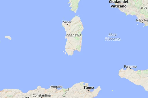 Map of Cerdeña