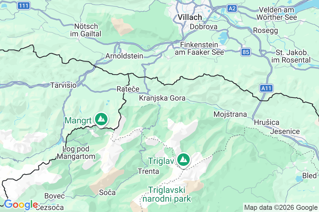 Lago Jasna Area Map