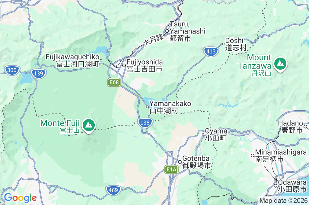 Lago Yamanaka Area Map