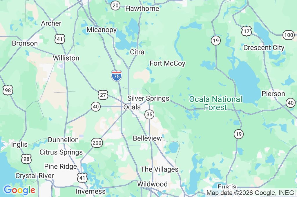 Parque estatal de Silver Springs Area Map