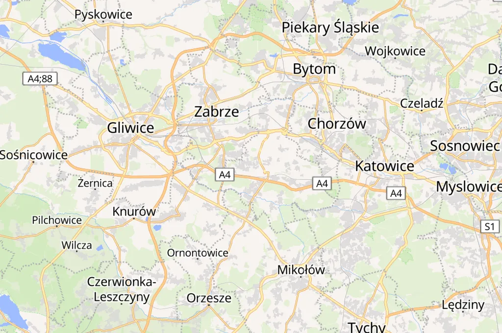 Bielszowice Area Map Bielszowice Area Map