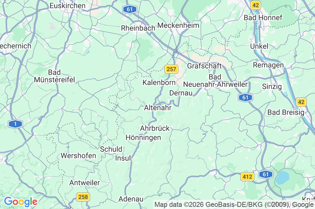 Altenahr Area Map
