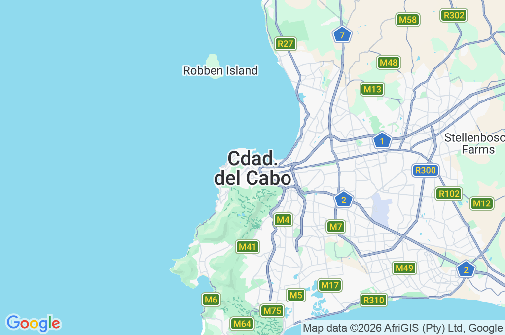 Ciudad del Cabo Area Map