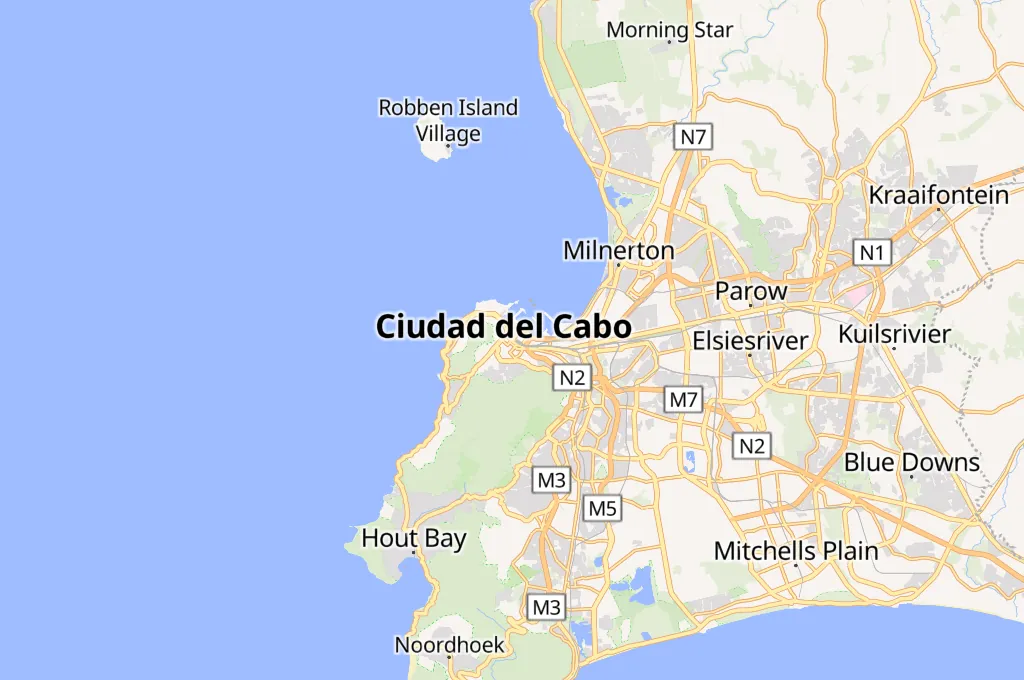 Ciudad del Cabo Area Map Ciudad del Cabo Area Map